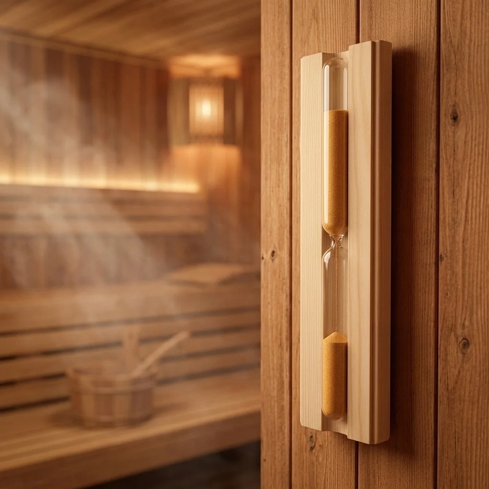 15 Minute Wooden Sauna Sand Timer Heat Resistant Rotating Hourglass For Dry Sauna Room Spa Accessories Home Improvement Decor