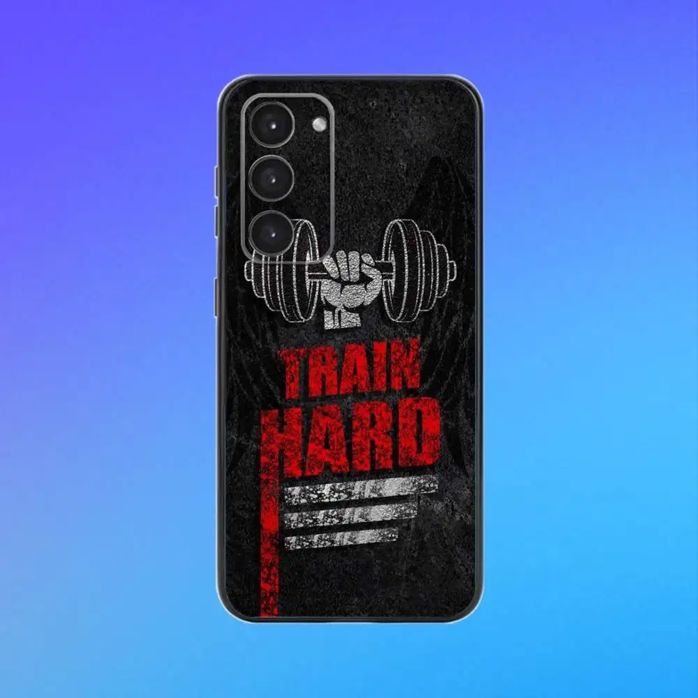 Etui na telefon Bodybuilding Gym Fitness do Samsung Galaxy A73, A72, A71, A70, A53, A52, A51, inne, miękkie, czarne etui