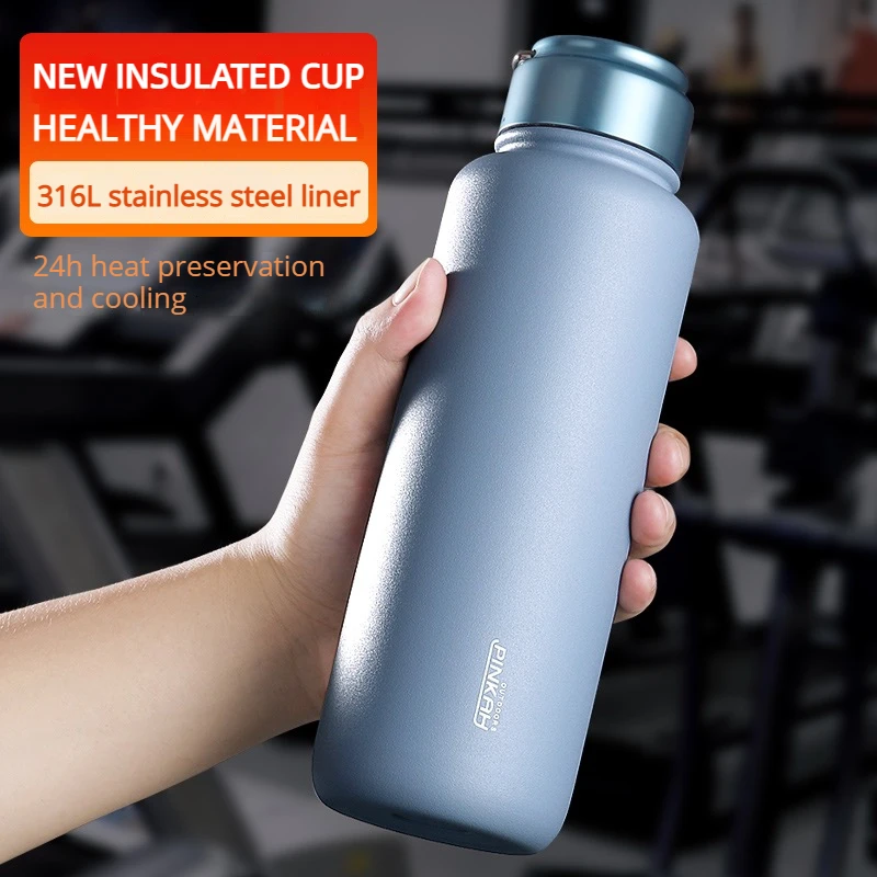 PINKAH New Simple Large Capacity Portable Vacuum Handle Sports Water Bottle Insulating Cup 316 Stainless Steel Coffe Cup Tea Cup