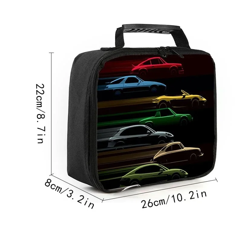 Car Light Handheld Lunch Bag For Boy/Girls Best Gifts 2D Cartoon Lunch Box Bag School for Children Thermal Insulation Picnic Bag