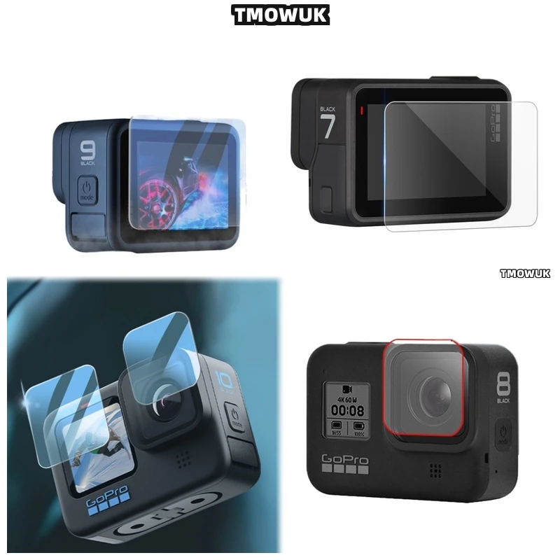 

For GoPro Hero12 11 10 9 HD 9H Tempered Glass Screen Protector Anti-Scratch Lens Cover Front & Back