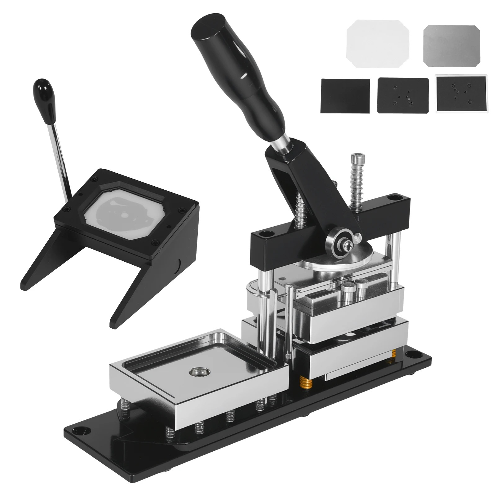 

3.5x2.5in Rectangle Badge Press Machine with Paper Cutter & 100 Sets Supplies DIY Badge Maker for Crafts Personalized Gifts