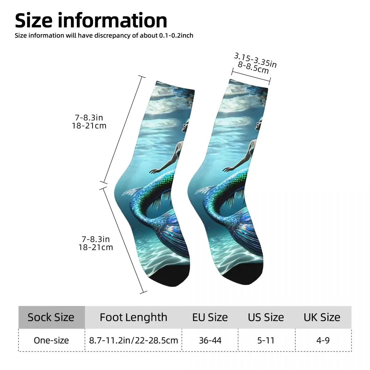 Mysterious Mermaid Under The Water Socks Harajuku High Quality Stockings All Season Long Socks Accessories for Unisex Birthday