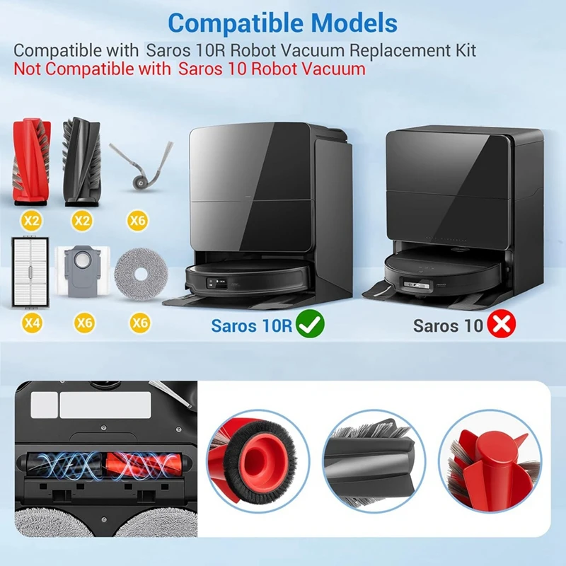 Replacement Parts for Saros 10R Robot Vacuum Cleaner Accessories-ABYS