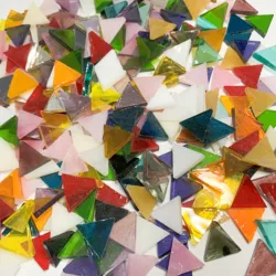 Triangular Colorful Translucent Glass Mosaic, Handmade DIY Decorative Accessories, 1.4cm, Retro, 50Pcs