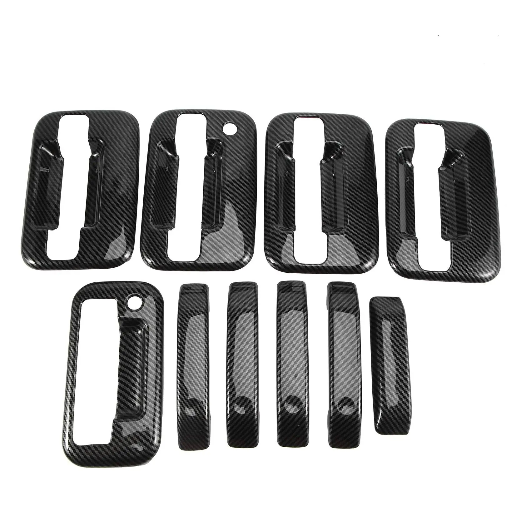 External Door Handle Covers Without Keypad & Cover with Keyhole for 2004-2019 Carbon