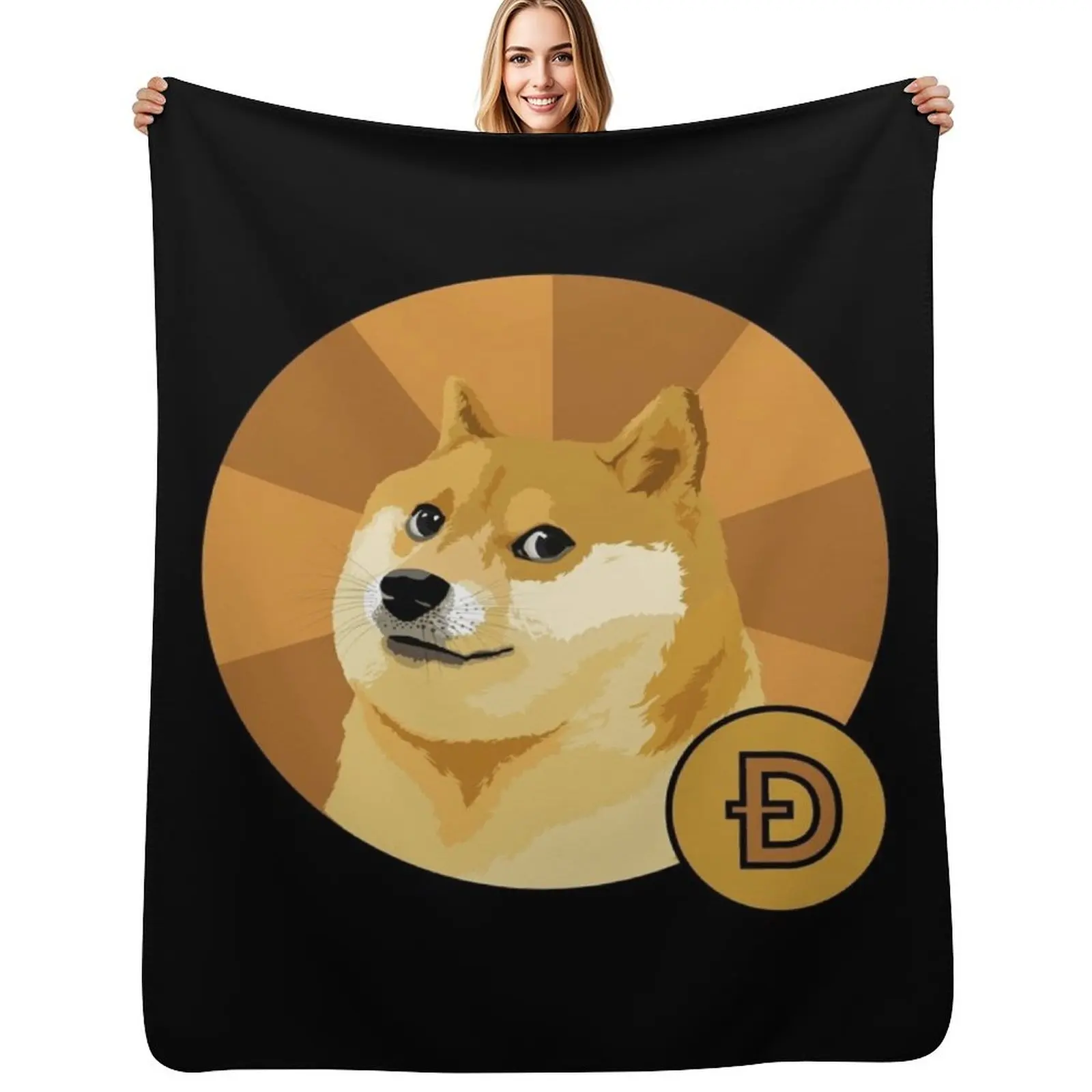 Couverture officielle Dogecoin Cryptocurrency, couverture douce pour la décoration de la maison, pour canapé et chambre à coucher