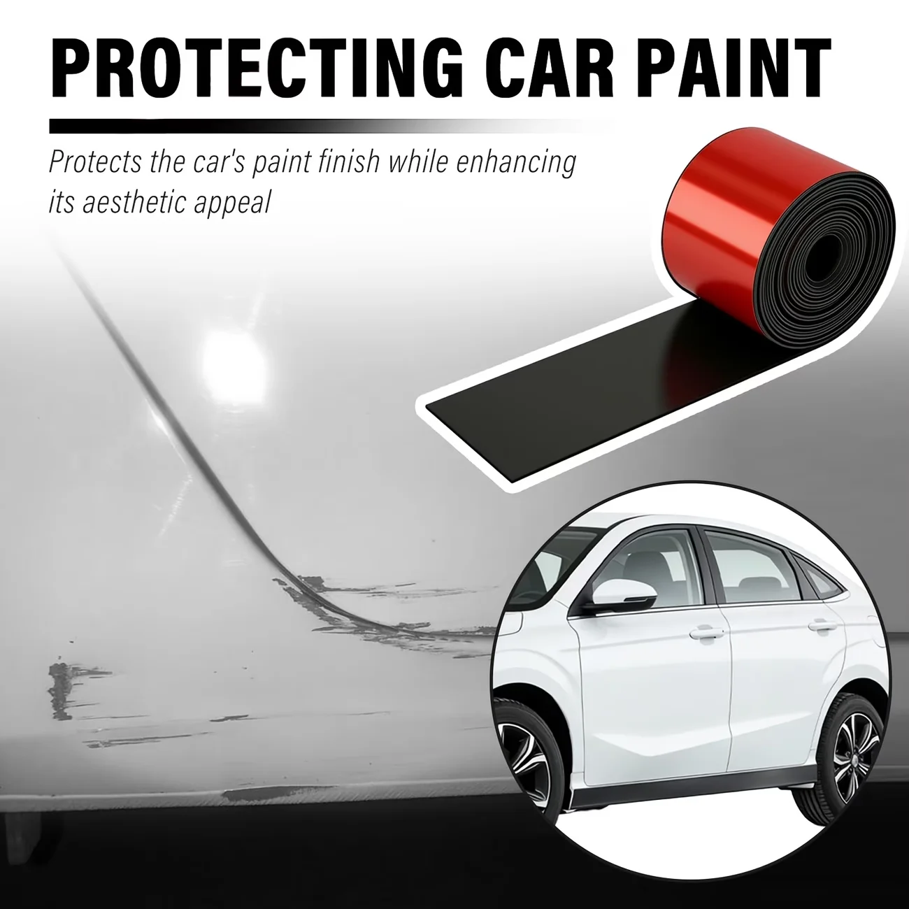1PC 1/2/4m Rubber Strip for Vehicle Side Protection - Easy to Install, Durable Matte Edge, Enhances Vehicle Appearance