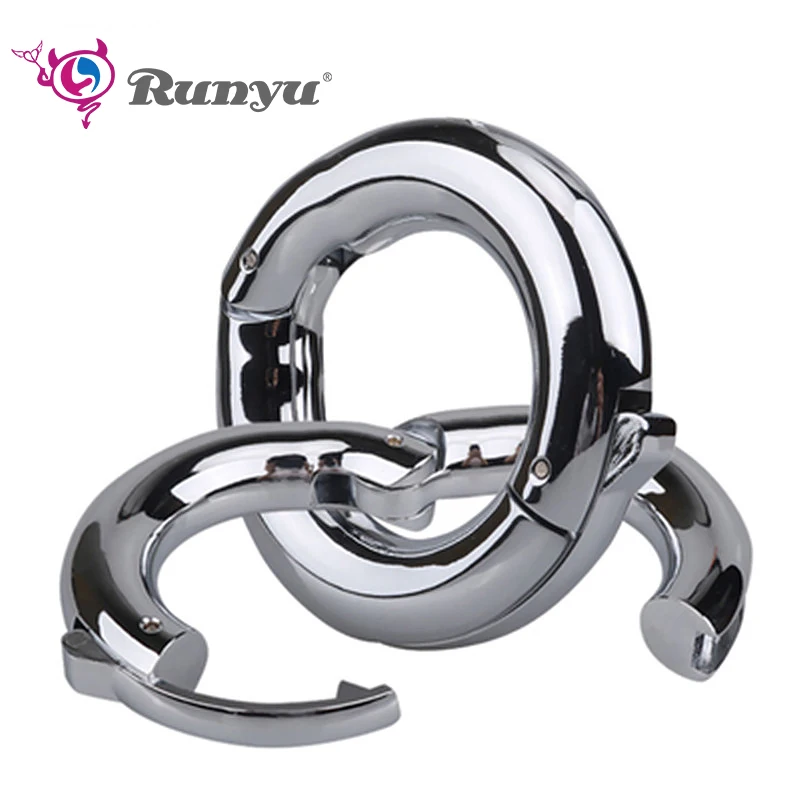 Runyu Metal Sperm Locking Ring Adjustable Weight-Bearing Ring Exercise Ejaculation Delay Scrotal Restraint Adult Cock Supplies