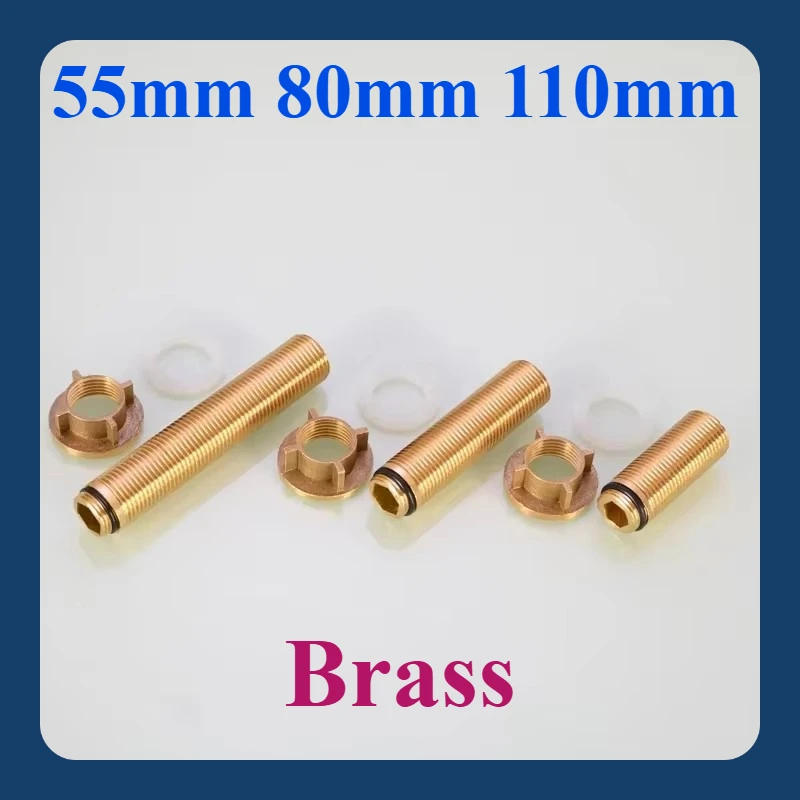 

55-110mm Single Cold Water Faucet With Extended Brass Fixing Piece, Double Hole Fastening Screw, High Foot 4-Point Nut