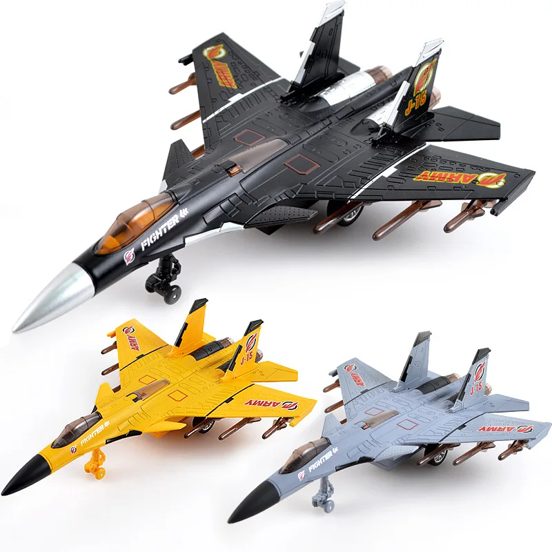 

Simulation Aircraft Toy J-15 With Lights And Sounds Aerospace Aircraft Model Fighter Alloy Toy Model Electric Pull Back Aircraft