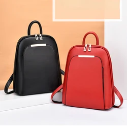 Mochila de cuero Pu para mujer y niña adolescente, bolso de hombro escolar, mochilas femeninas de alta calidad, Mochila de viaje