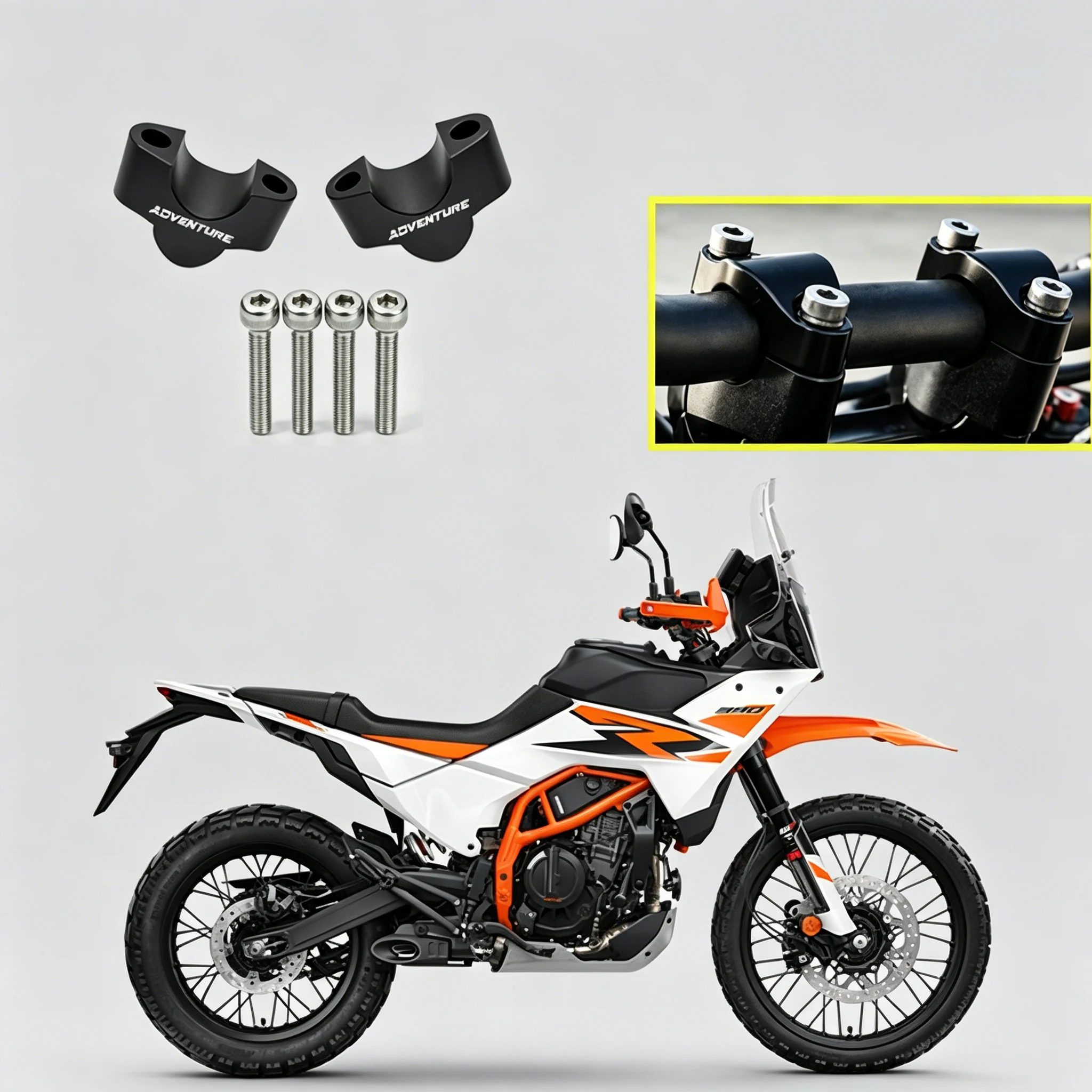 UP 27MM For 250 390 ADVENTURE 390R 390X ADV 2025 2026 Motorcycle Handlebar Heightening Code Handlebar Riser Clamp Adapter