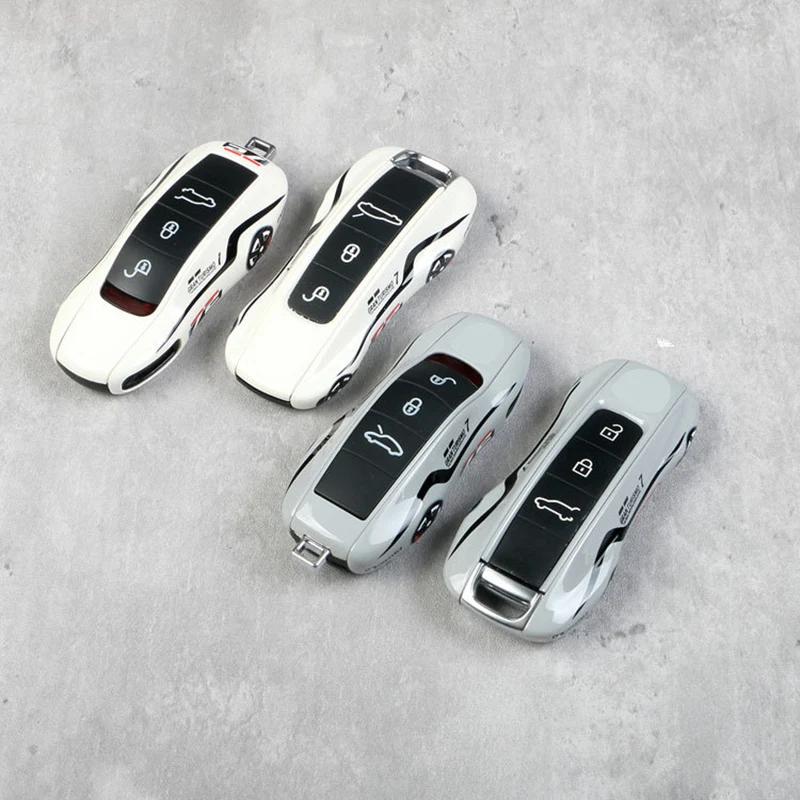 

Cement Grey Luxury Plastics Car Key Case Key Fob Cover Fits for Porsche Boxster Cayman Panamera Cayenne Macan 718/911 Taycan