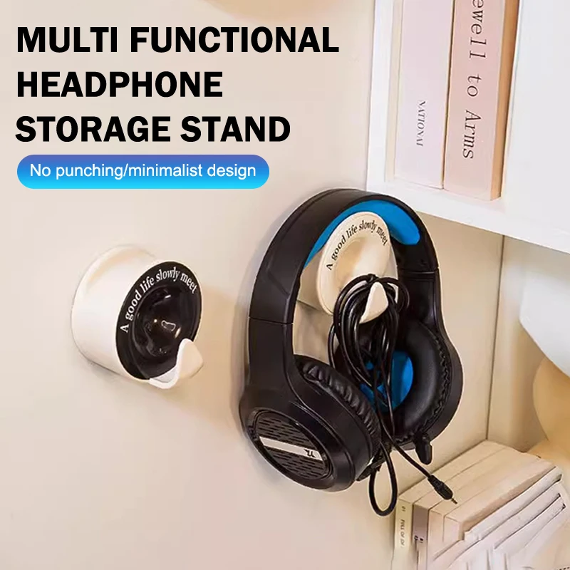 Universal Headphone Stand Wall Mounted Hanger Desk Headset Rack Holder Support Gaming Earphone Bracket For Bag Key Umbrella