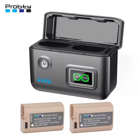 2600mAh DMW-BLK22 Replacement USB-C Battery for Panasonic LUMIX GH5 / S5, for LUMIX G5 II, S5 IIX, GH7, GH6, S9, G9 II