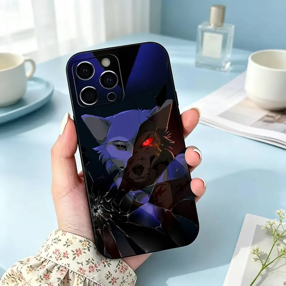 Funda artística de anime B-BEASTARS para iPhone 17,16,15,14,13,12,11 Plus,Pro Max,XS, cubierta de silicona suave negra 4