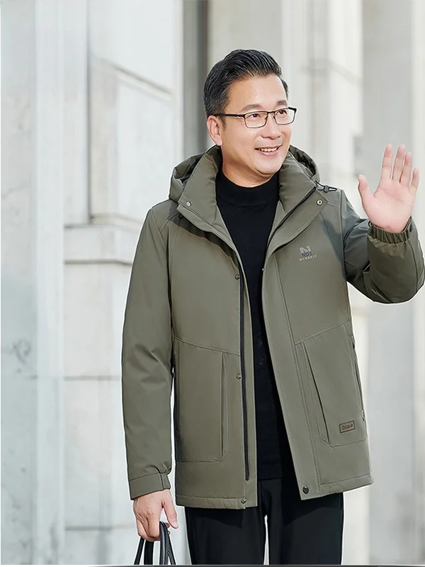 

Теплое зимнее пальто Du down Jaet для среднего возраста и ли с капюшоном, антихолодное термодеревянное пальто Du Feather Jaet