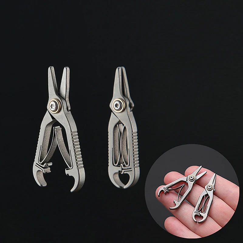 Mini Titanium Legering Neus Haar Schaar Draagbare Edc Tool Lichtgewicht Kleine Schaar Mannen Wenkbrauw Trimmen Neus Haar Gereedschap