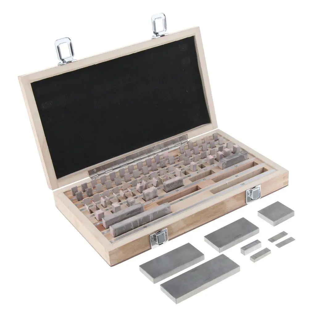 Metric 83pcs Gauge Block Set High Speed Steel Grade 2 Calibration Tool Kit for Caliper Micrometer Jewellery Measuring Work