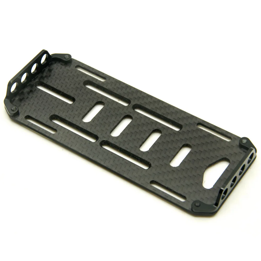 AXSPEED Koolstofvezel Zwart Batterij Lade Batterij Montageplaat voor 1/10 RC Crawler Auto Axiale SCX10 Upgrade Onderdelen