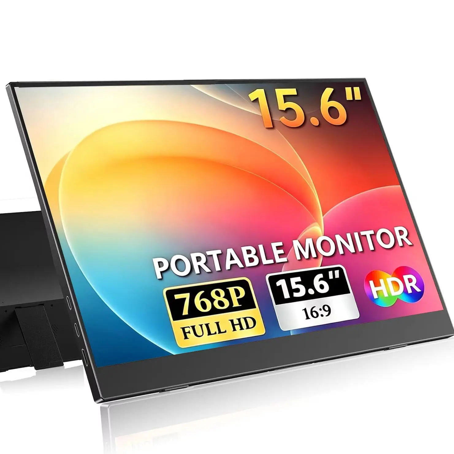 15.6 Inch Portable Monitor 1366*768 HD IPS 72% sRGB VESA External Secondary Display for Laptop Phone Xbox PC Switch Game Console