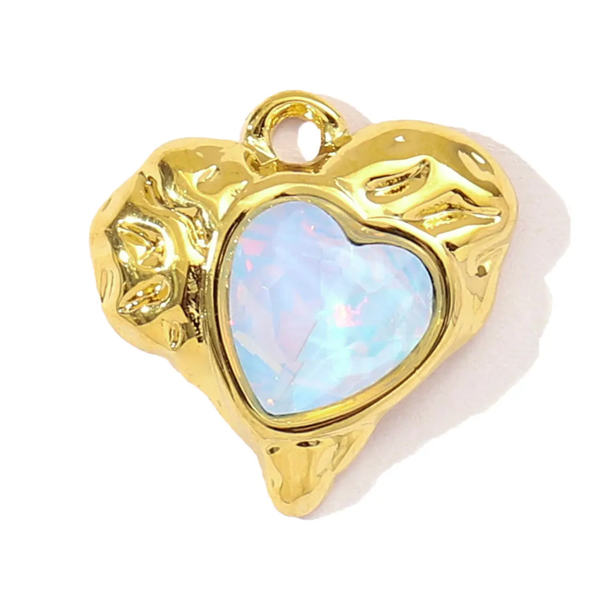 3 قطعة/الوحدة الفولاذ المقاوم للصدأ Bowknot القلب المعلقات القمر سحر الزجاج حجر DIY بها بنفسك صنع المجوهرات قلادة القرط الإكسسوار