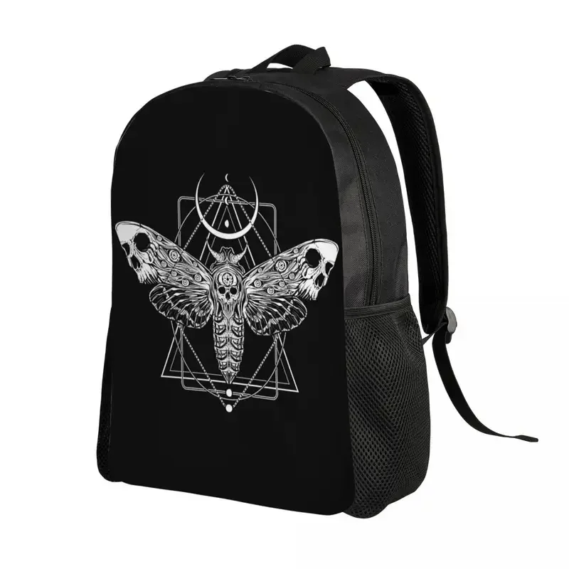 Surreal Death Moth Travel Backpack Women Men School Laptop Bookbag Gothic Sacred Geometry College Student Daypack Bags