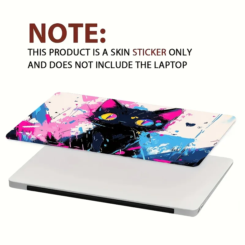 ملصق رسم على شكل قطة كرتونية لطيفة مكون من قطعتين مقاوم للماء ومقاوم للخدش ذاتي اللصق مناسب لأجهزة الكمبيوتر المحمولة والسيارات