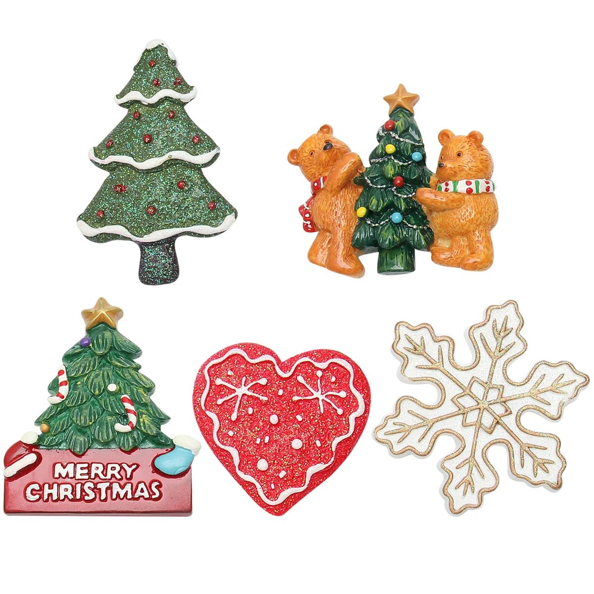 

5pcs Resin Stickers Christmas Jewelry Parts Diy Decorative Charms For Bags Mobiles Crafts Art Decoration Diy Accessories