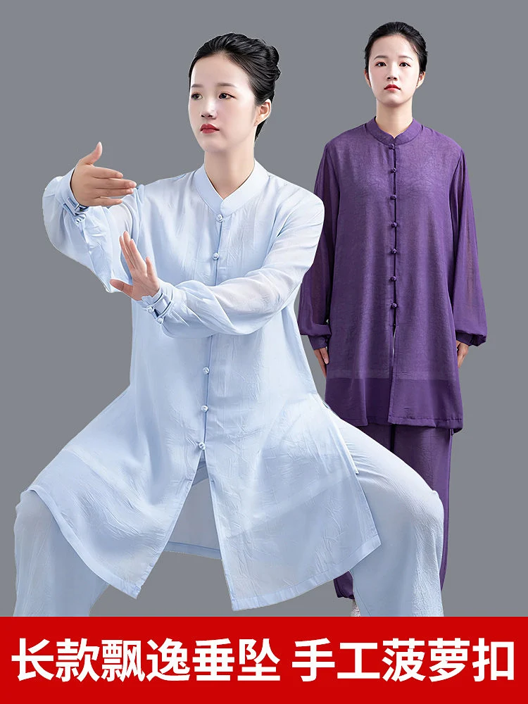 Women's 2026 New Arrival Baduanjin Uniform - Fake Two Piece Martial Arts Outfit, Sashama Breathable for Spring Autumn Practice