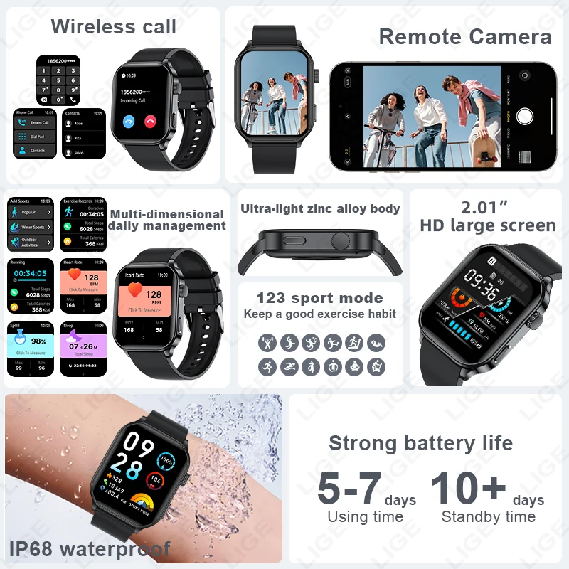 LIGE Voice Calling Smart Watch 2.01