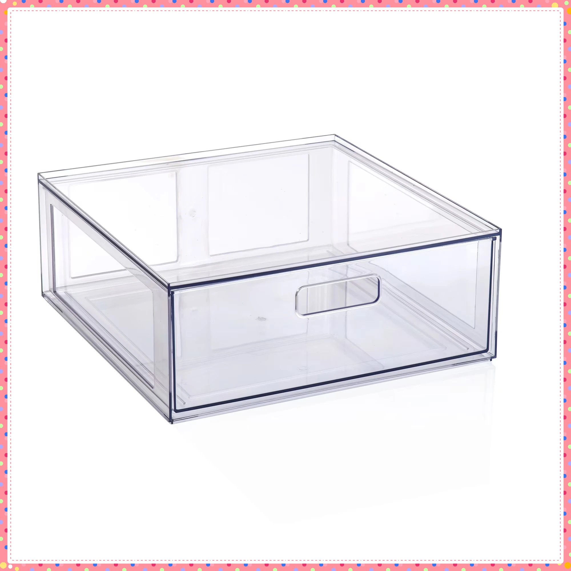 

Large Closet Drawer Clear Glossy - Pull-Out Storage Organizer Plastic - Adult Size Bin for Shelves & Cabinet Storage