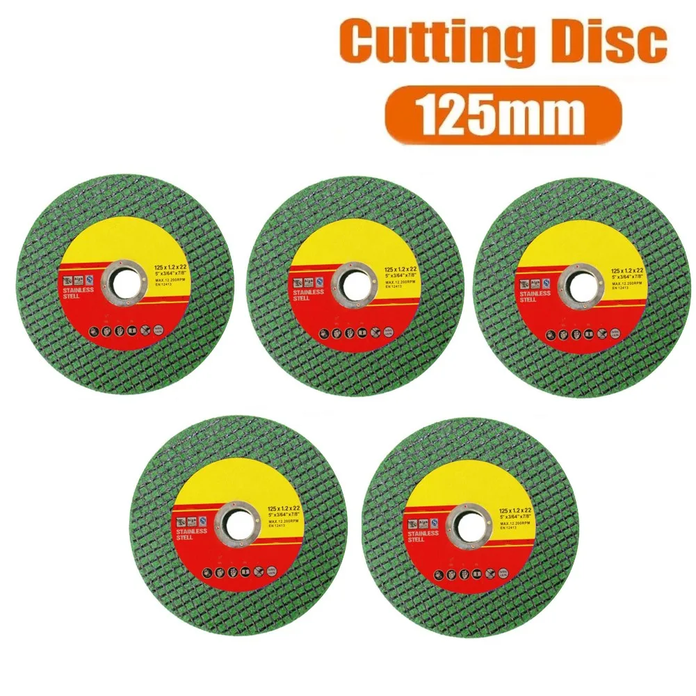 Resin Diamond Grinding Wheel Green Grinder High Strength 1.2mm 125mm 125mm/ 5 Inch 5pcs Angle Cutting Double Stainless Steel