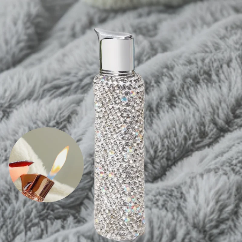 Netflix Models Lighter Bright Flash Diamond Diamond Lighter Zinc Alloy Inflatable High Value Women Retro Gift Rhinestone Lighter