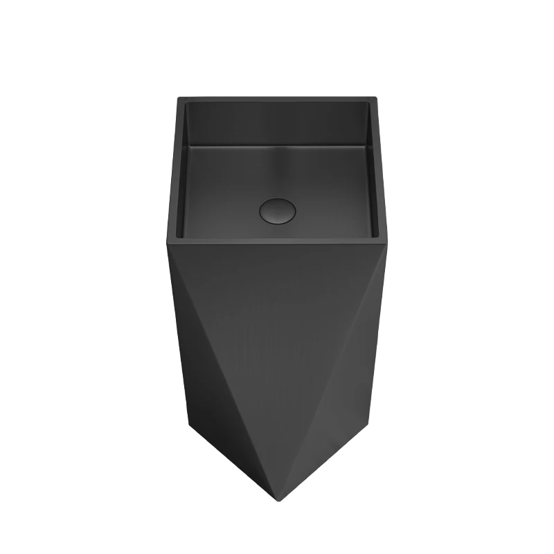 

Pedestal BasinYeson Freestanding Outdoor 304 Stainless Steel Black Gray Bathroom Standing Art Sink Basin