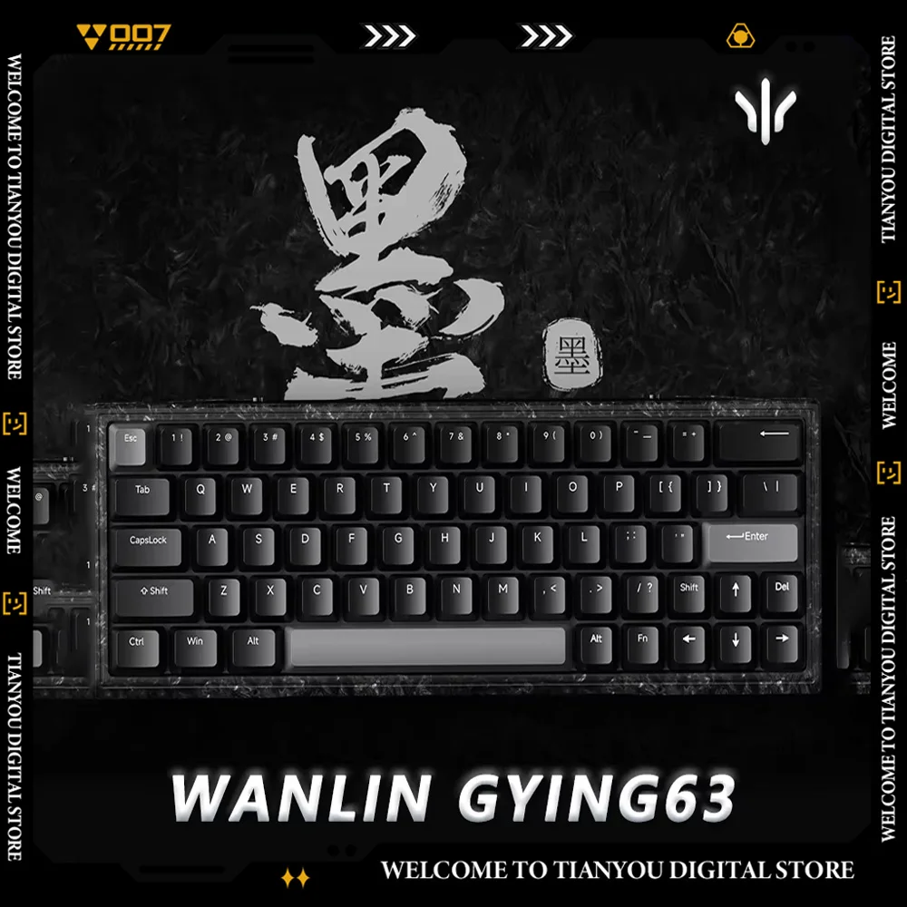 Wanlingying63 Carbon Fiber Forged Carbon Mechanical Keyboards Wireless Bluetooth Low Dela Gaming Keyboard for Gaming E-sports