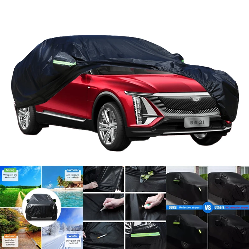 

For Cadillac Lyriq All-Weather Car Covers 6-in-1 Waterproof Dustproof UV Proof Snowproof Scratch Resistant Protection