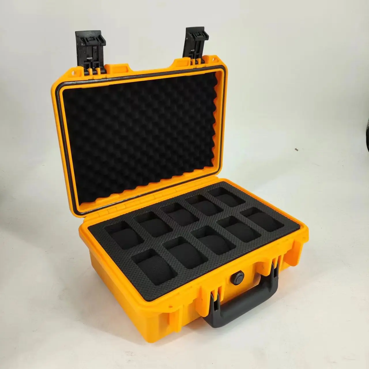 

DPC036-4 Yellow High Quality Hard Plastic Watch Storage Case With New Design 10 Slots Eva