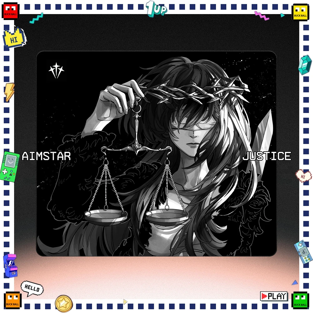 

Aimstar Justice Mousepad Smooth E-sports Gaming Mousepad Original Anime Girl 4mm Non-Slip Mouse Pad Valorant CSGO FPS Gamer Gift