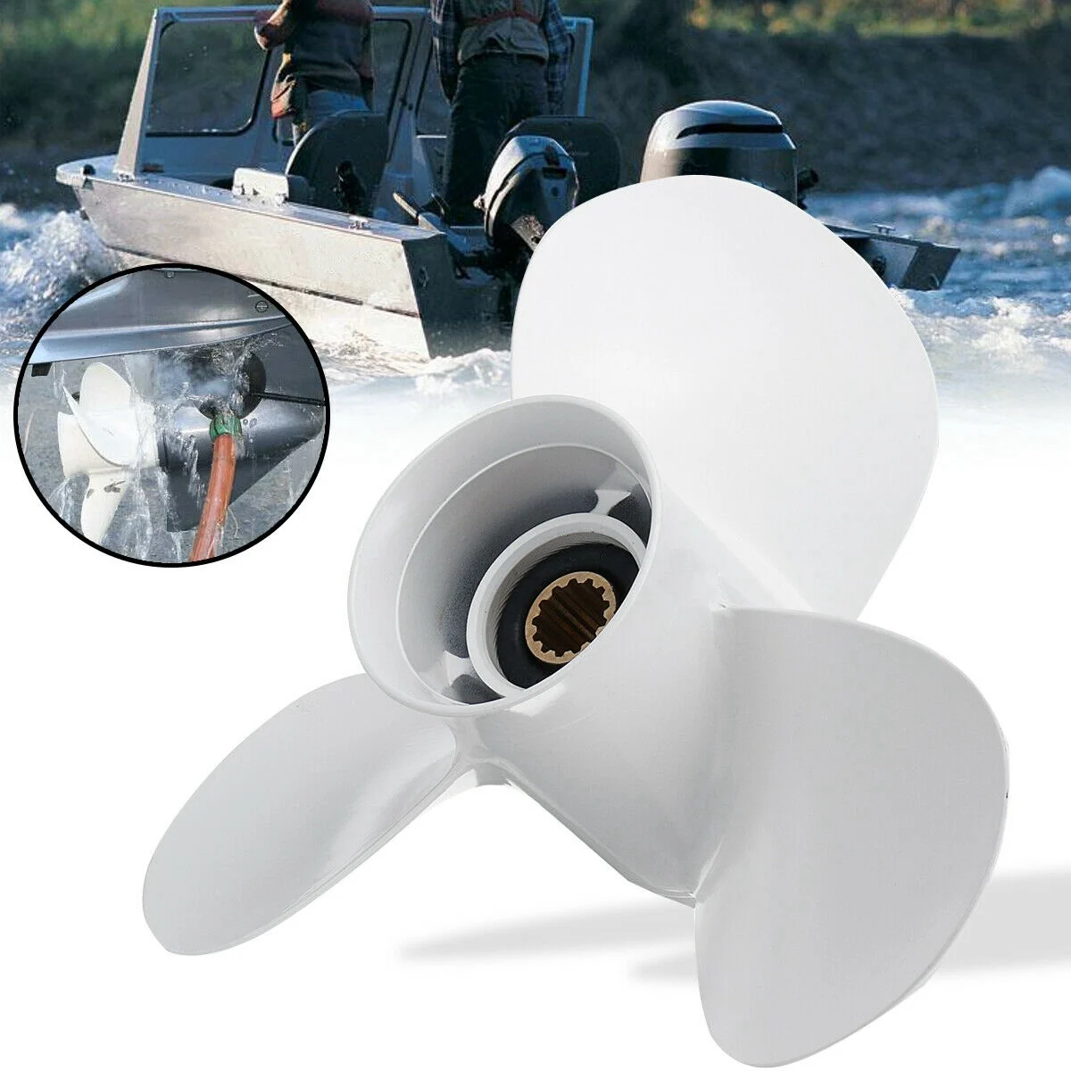 Boat Outboard Propeller for Yamaha 25-60HP 11 1/4 x 14 Marine Propeller 13 Spline Tooth 663-45958-01-EL