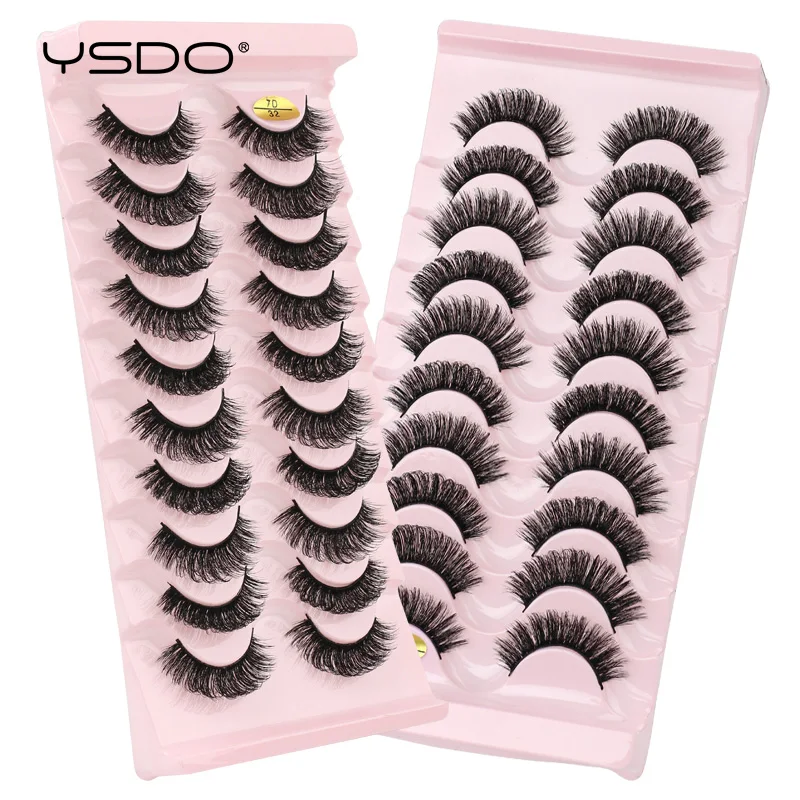 YSDO 3/5/10 Pairs Mink False Eyelashes Makeup Eyelash Extension Tool Natural Fluffy 3d Mink Lashes Maquiagem Thick Volume Cilios