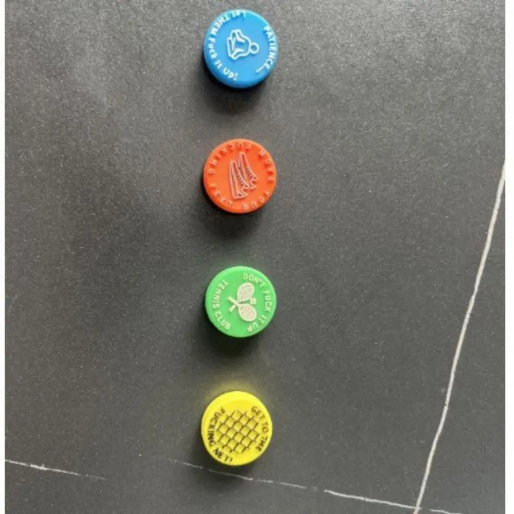 

Tennis Damper Shock Absorber Silica Gel Funny Tennis Vibration Dampener Fun Slogans Aggressive Reminder Tennis Strings