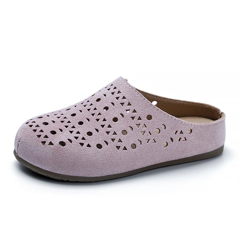 Kids Hollow Out Mules Slippers Breathable Children Toes Capped Slide Sandals Boys Girls Casual Flats Shoes Non Slip Soft Sole