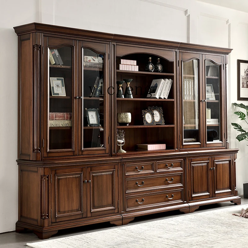 

LX Two-Door Glass Door Combination Bookcase for Study Room Full Wall Floor-to-Ceiling Bookshelf