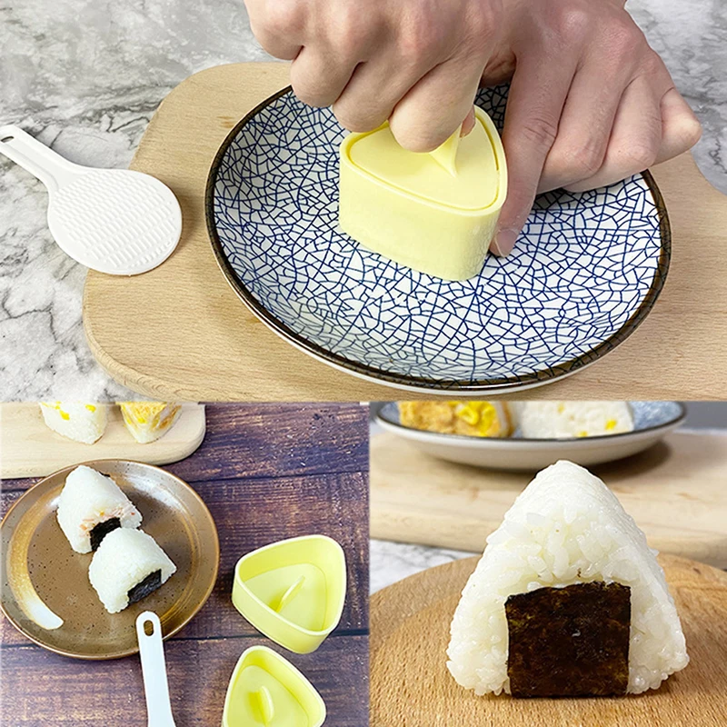 3PCS/Set Sushi Mold Sushi Maker Onigiri Rice Ball Food Press Triangular Sushi Maker Mold Japanese Bento Kitchen Gadget Sets