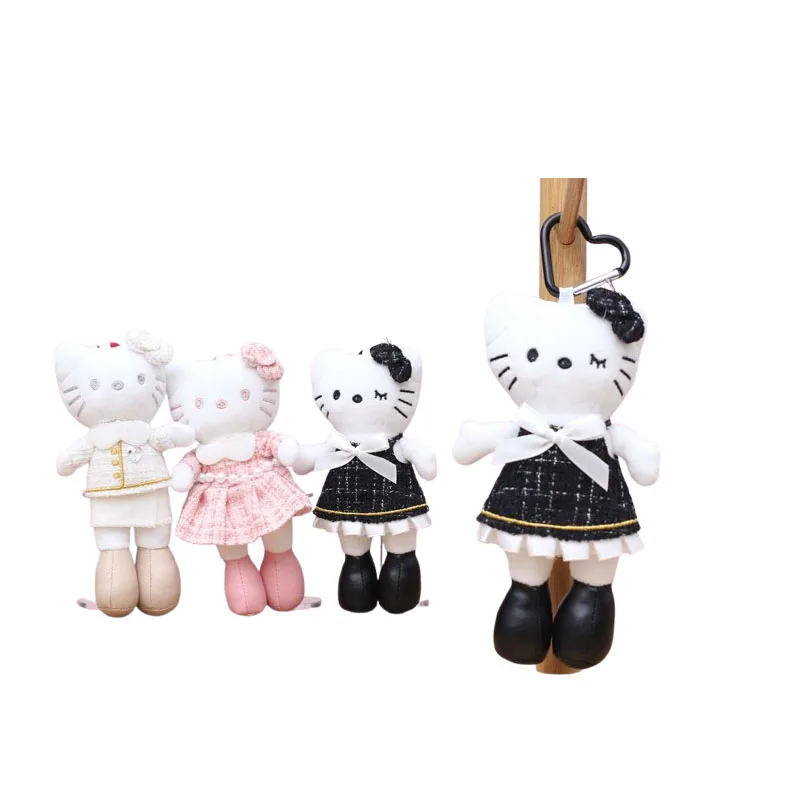 

New model Hello Kitty Plush Keychain Soft Stuffed Doll Pendant Long Kitty Plush Toy Keychain cute Heart Shaped Buckle Decorati