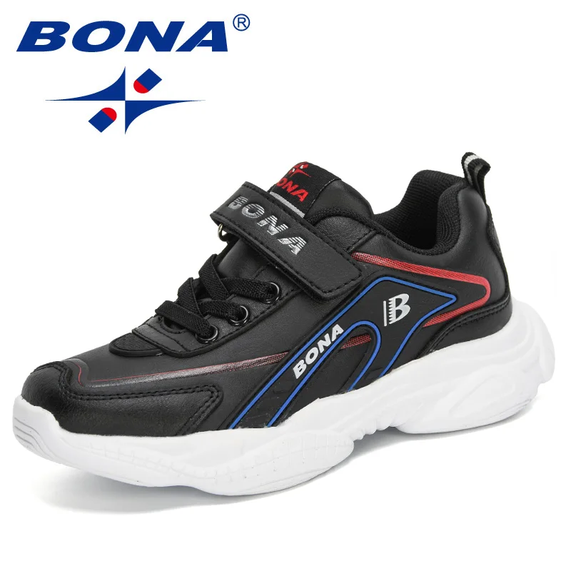 

BONA 2022 New Designers Sports Shoes Children Casual Boys Sneakers Easy Wear Fashion Girls Student Trendy Shoes Anti-Slippery