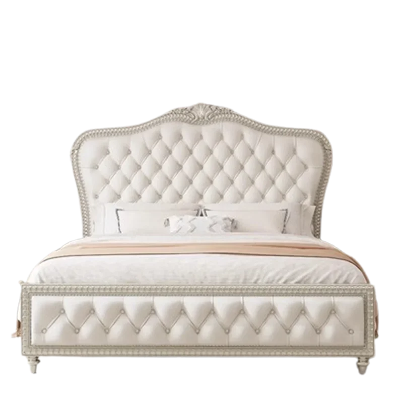 سرير فاخر إسكندنافي جمال حديث بسيط أوروبي الأميرة سرير على شكل قلعة بنات تصميم مزدوج أثاث غرفة نوم خشبي للنوم