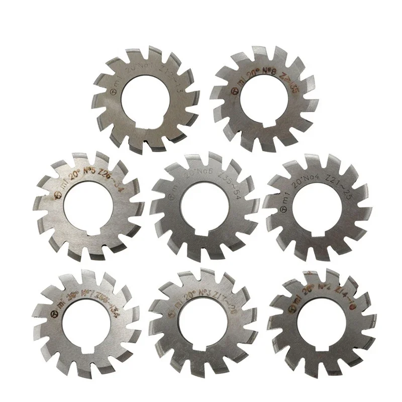 XXW Gear Milling Cutter M0.5 M1 M2 M3 M4 M5 M6 PA20 Modulus Degrees Disc Spur Gear Milling Cutter Straight Tooth Disc Bevel Gear